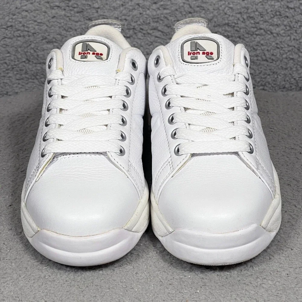 Iron Age Work Safety Shoes Sneakers Mens Size‎ 7 Wide White Leather Steel Toe